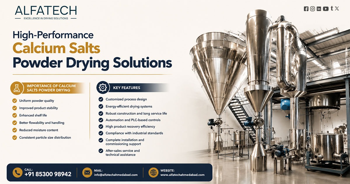 Calcium Salts Powder Drying Solutions Manufacturer in Gujarat