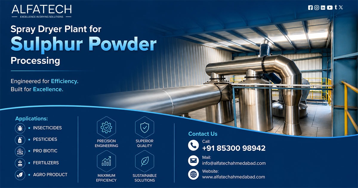 Spray Dryer Plant for Sulphur Powder Processing in Gujarat