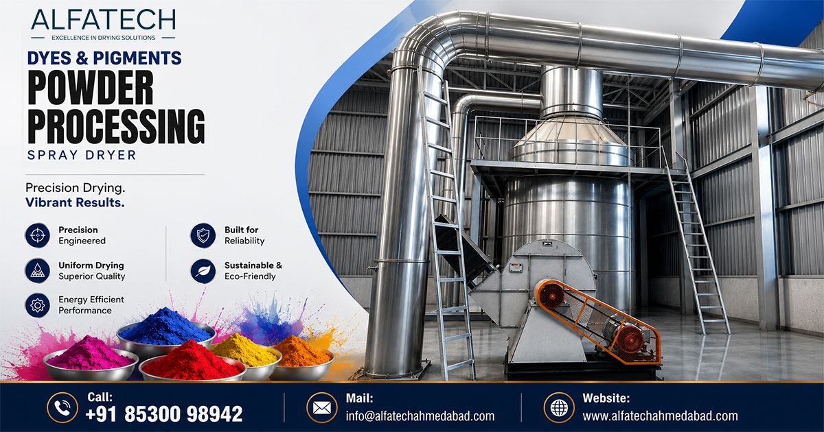 Dyes and Pigments Powder Processing Spray Dryer Manufacturer in Gujarat
