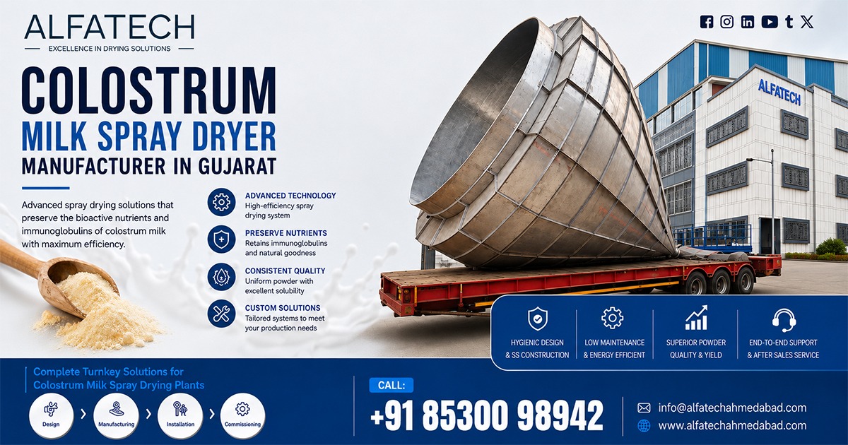 Collustrum Milk Spray Dryer Manufacturer in Gujarat