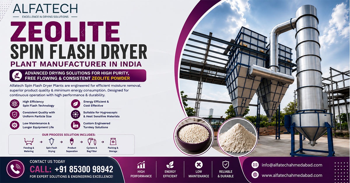 Zeolite Spin Flash Dryer Plant Manufacturer in India