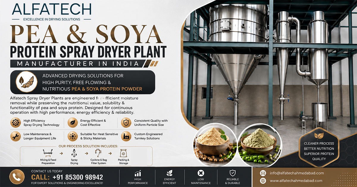 Pea and Soya Protein Spray Dryer Plant in India