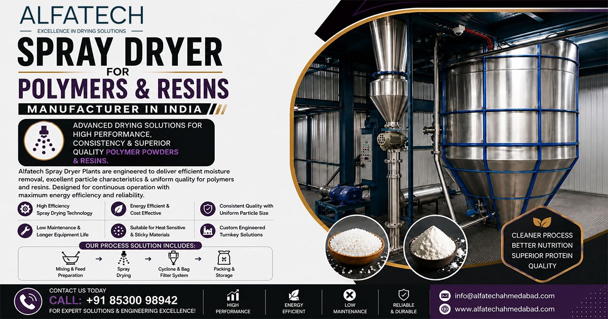 Spray Dryer for Polymers and Resins in India
