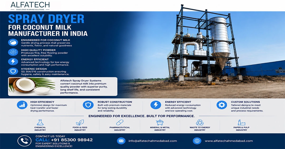 Spray Dryer for Coconut Milk in India