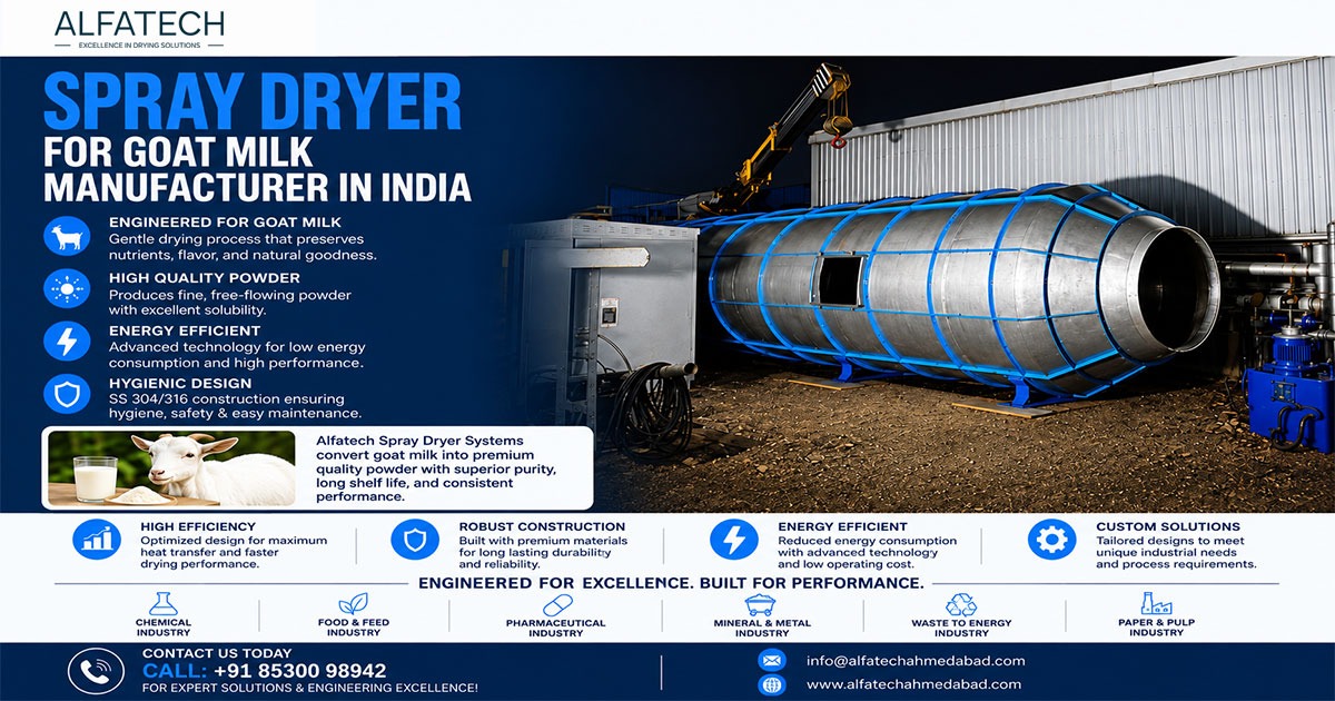 Spray Dryer for Goat Milk Manufacturer in India