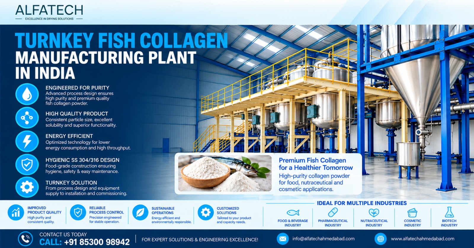 Turnkey Fish Collagen Manufacturing Plant in India