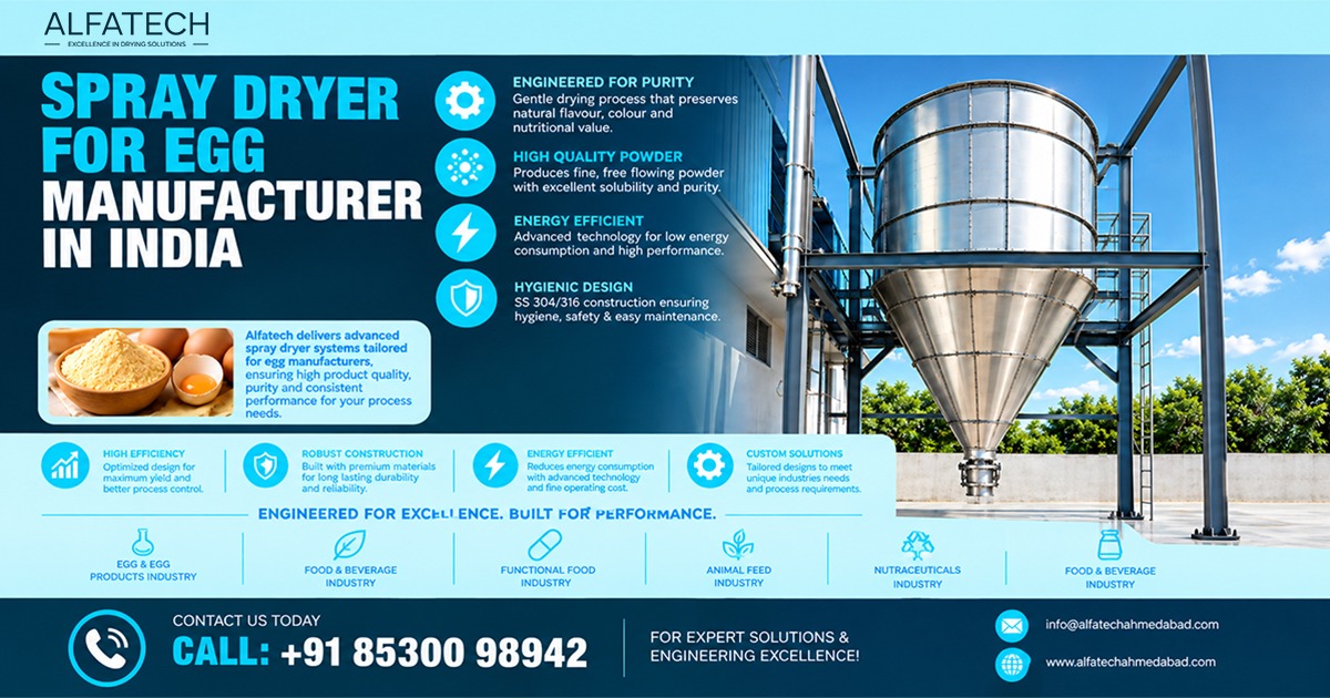 Spray Dryer for Egg Manufacturer in India
