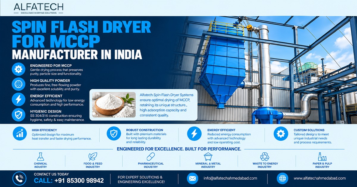 Spin Flash Dryer for MCCP Manufacturer in India