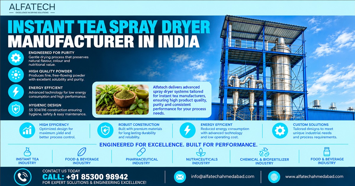 Instant Tea Spray Dryer Manufacturer in India
