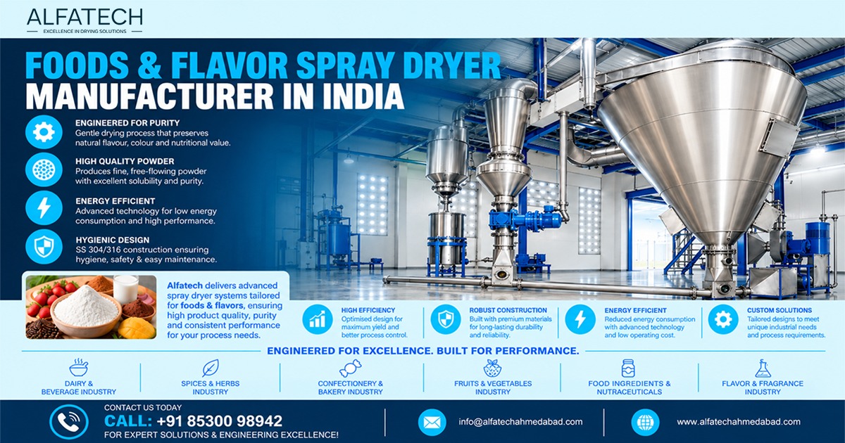 Foods and Flavor Spray Dryer Manufacturer in India
