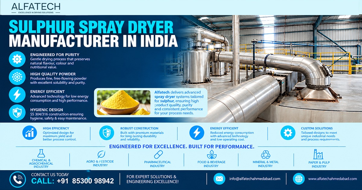 Sulphur Spray Dryer Manufacturer in India