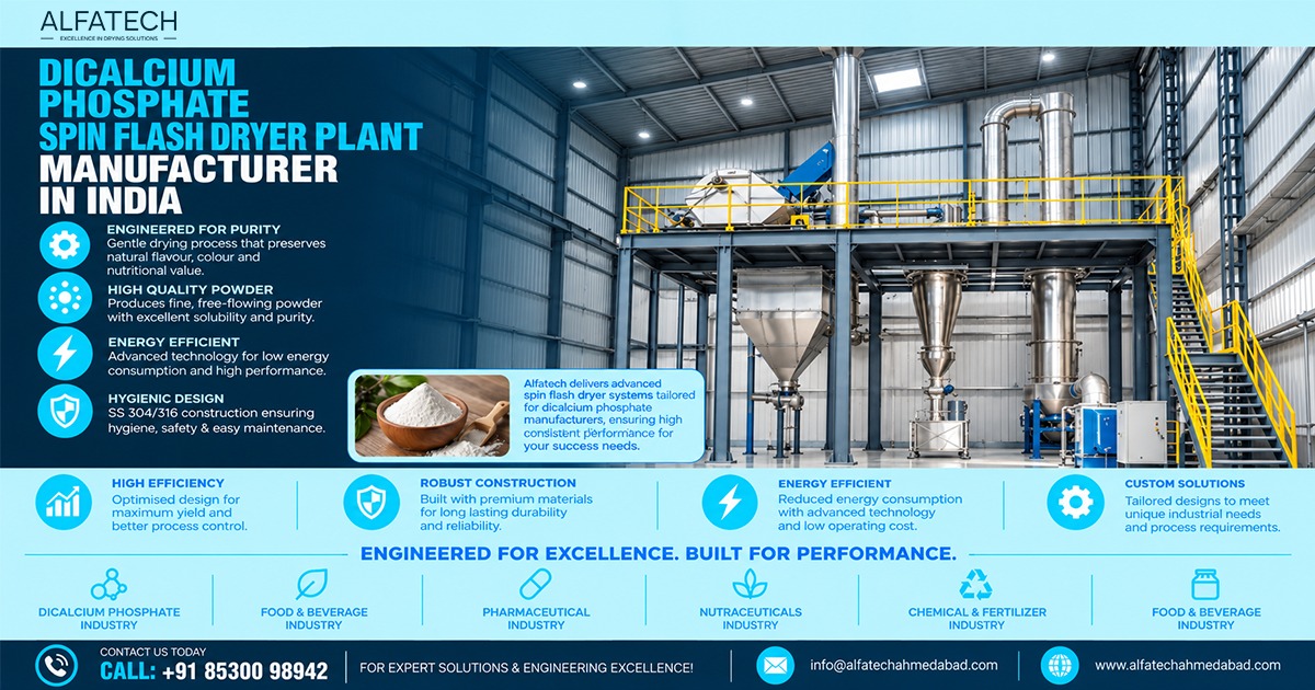 Dicalcium Phosphate Spin Flash Dryer Plant Manufacturer in India   